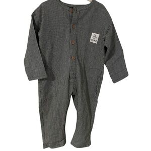 Souris Mini Pinstripe Jumpsuit – Button Front (Size 18–24 Months)